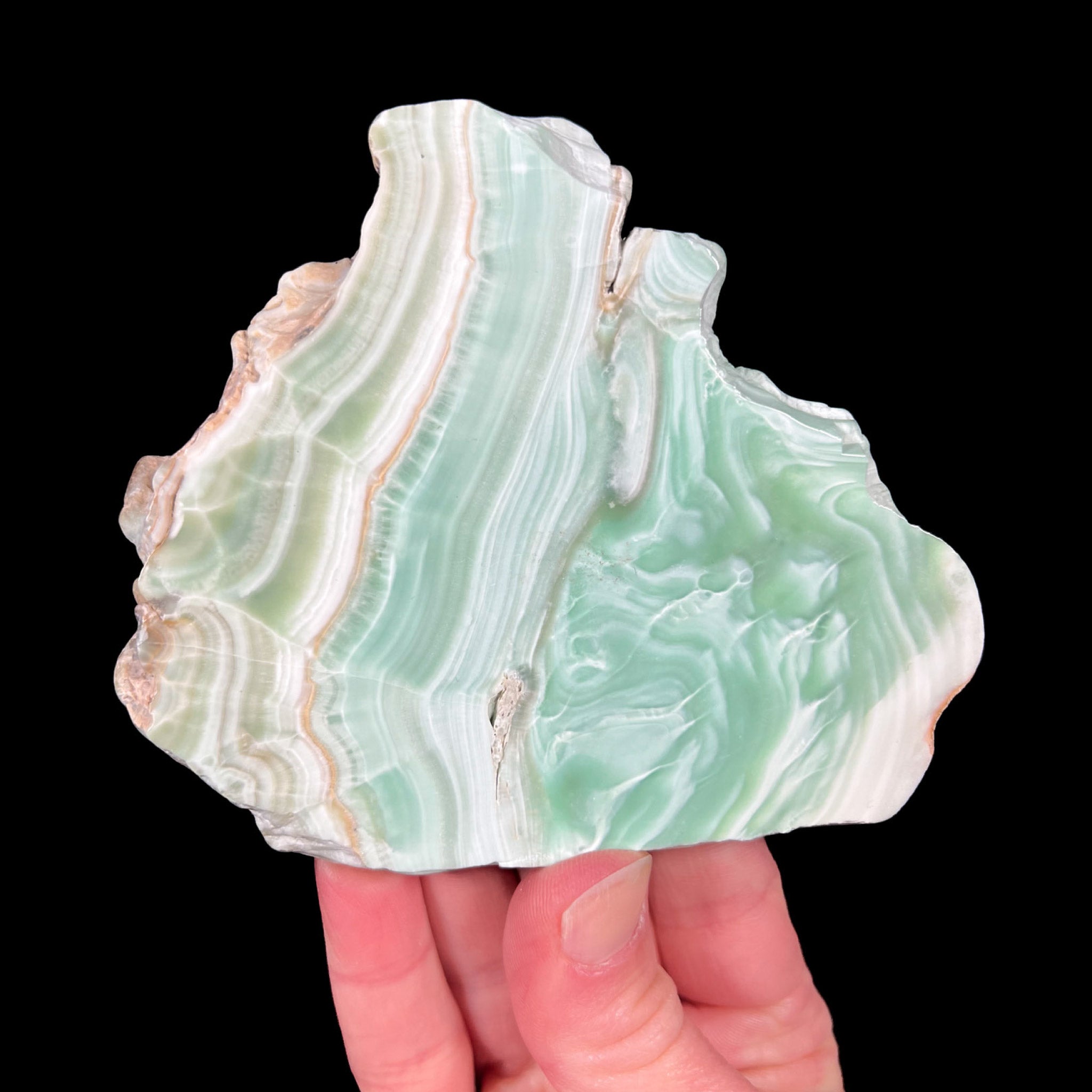 Green Aragonite Slab from Spain