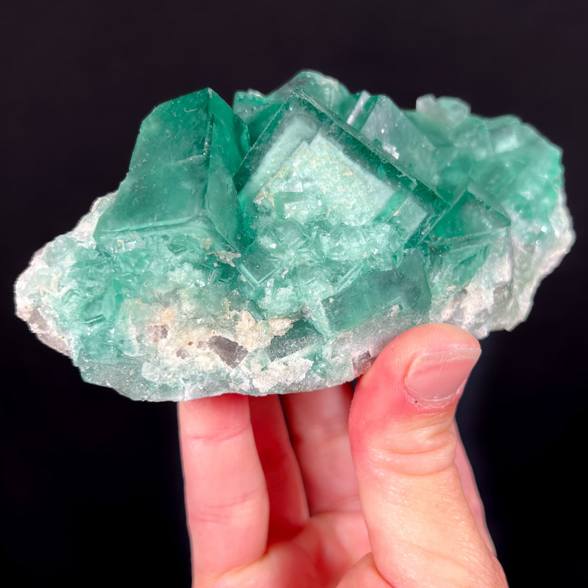 Green cubic fluorite crystals from Madagascar