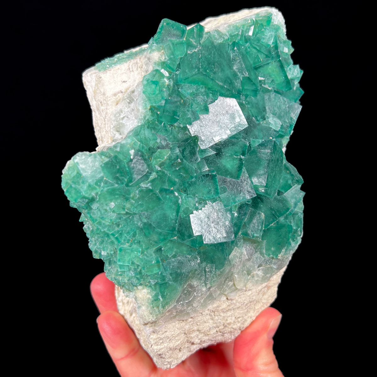 Large Green Fluorite Crystal Cubes