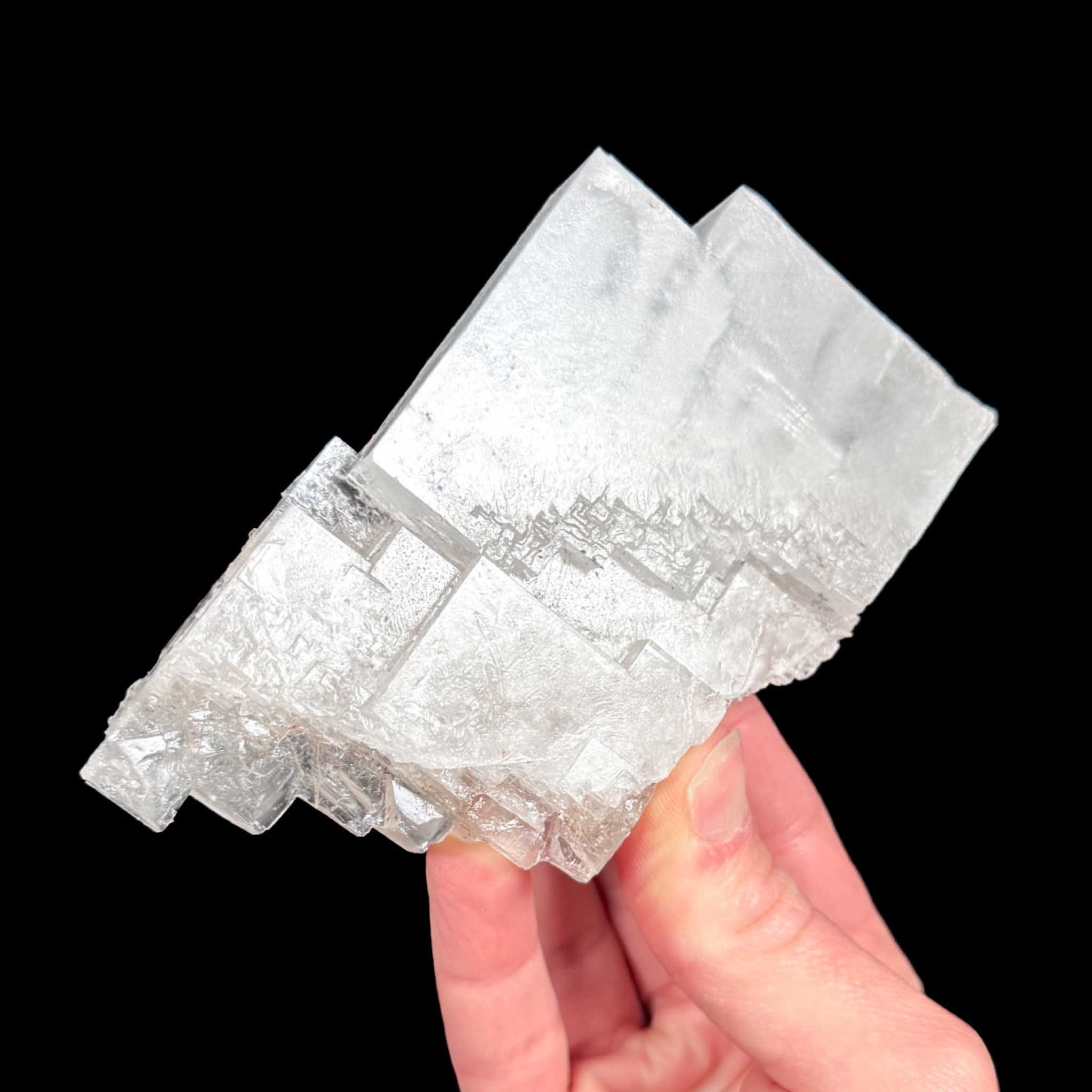 White crystal cube of Halite