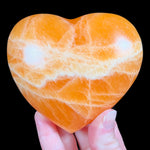 Golden Orange Calcite Crystal Heart