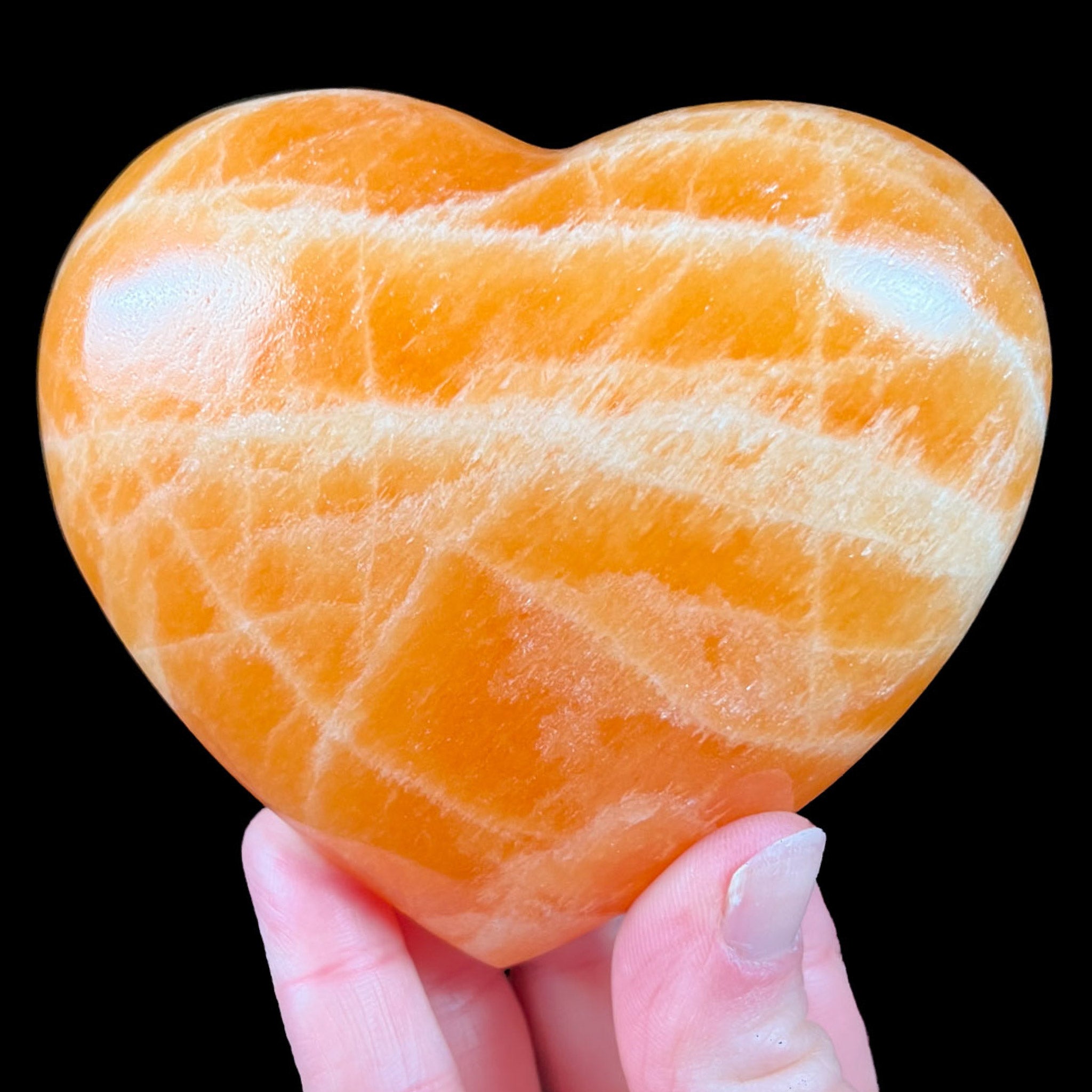 Orange Calcite Stone Heart