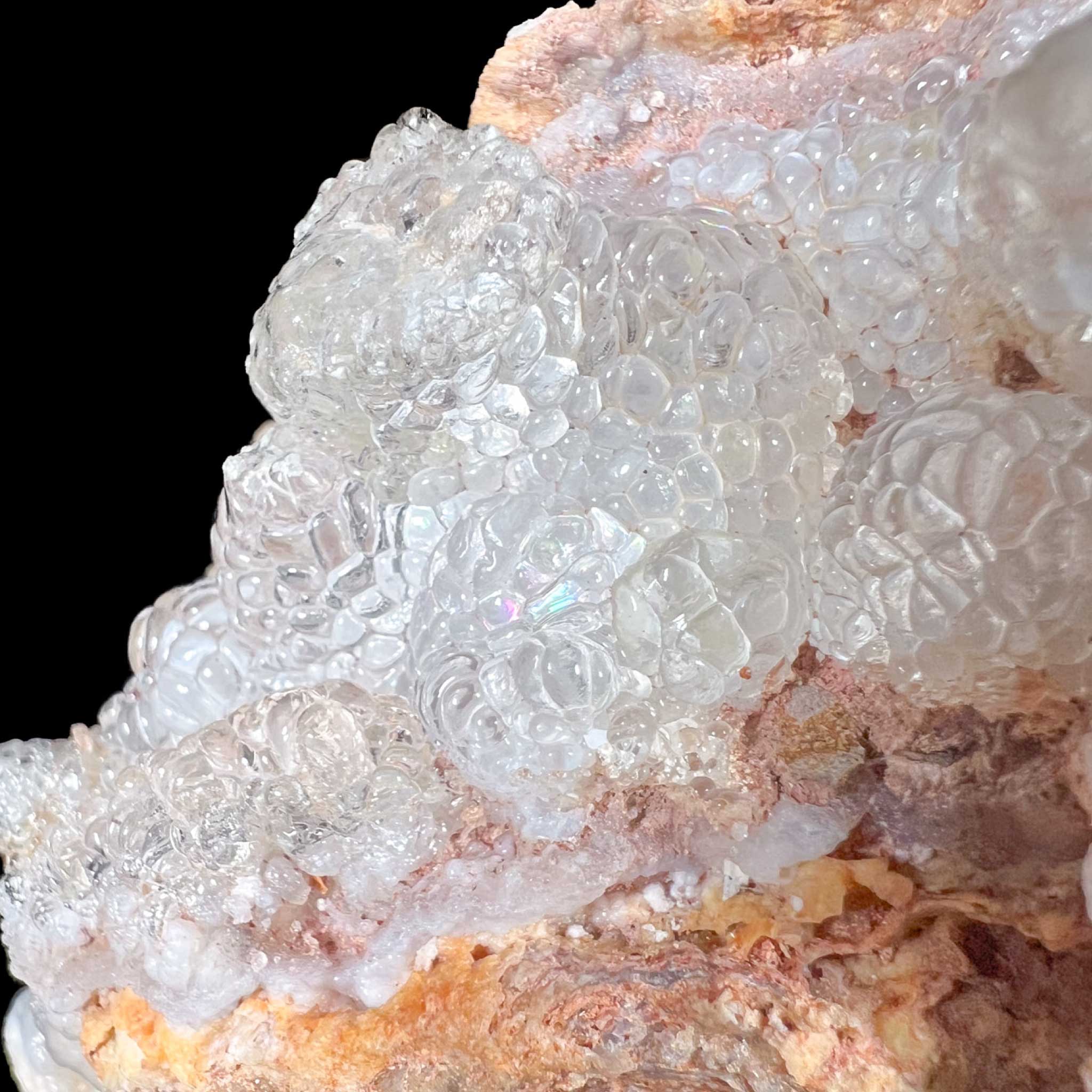Close-up of Clear Hyalite Opal Mineral Specimen