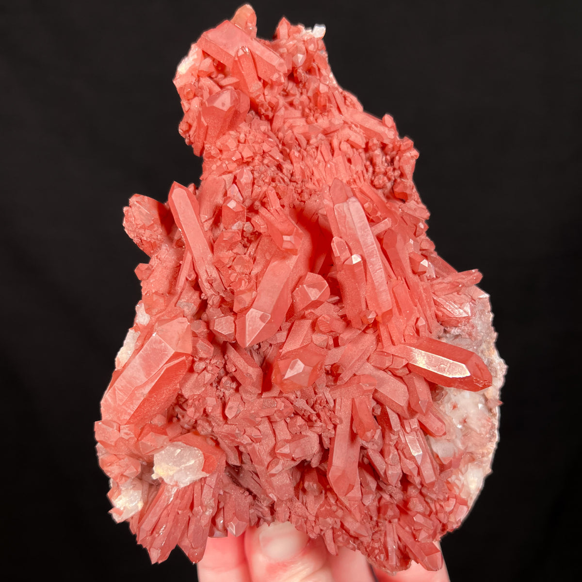 Iron Coated Red Quartz Crystals