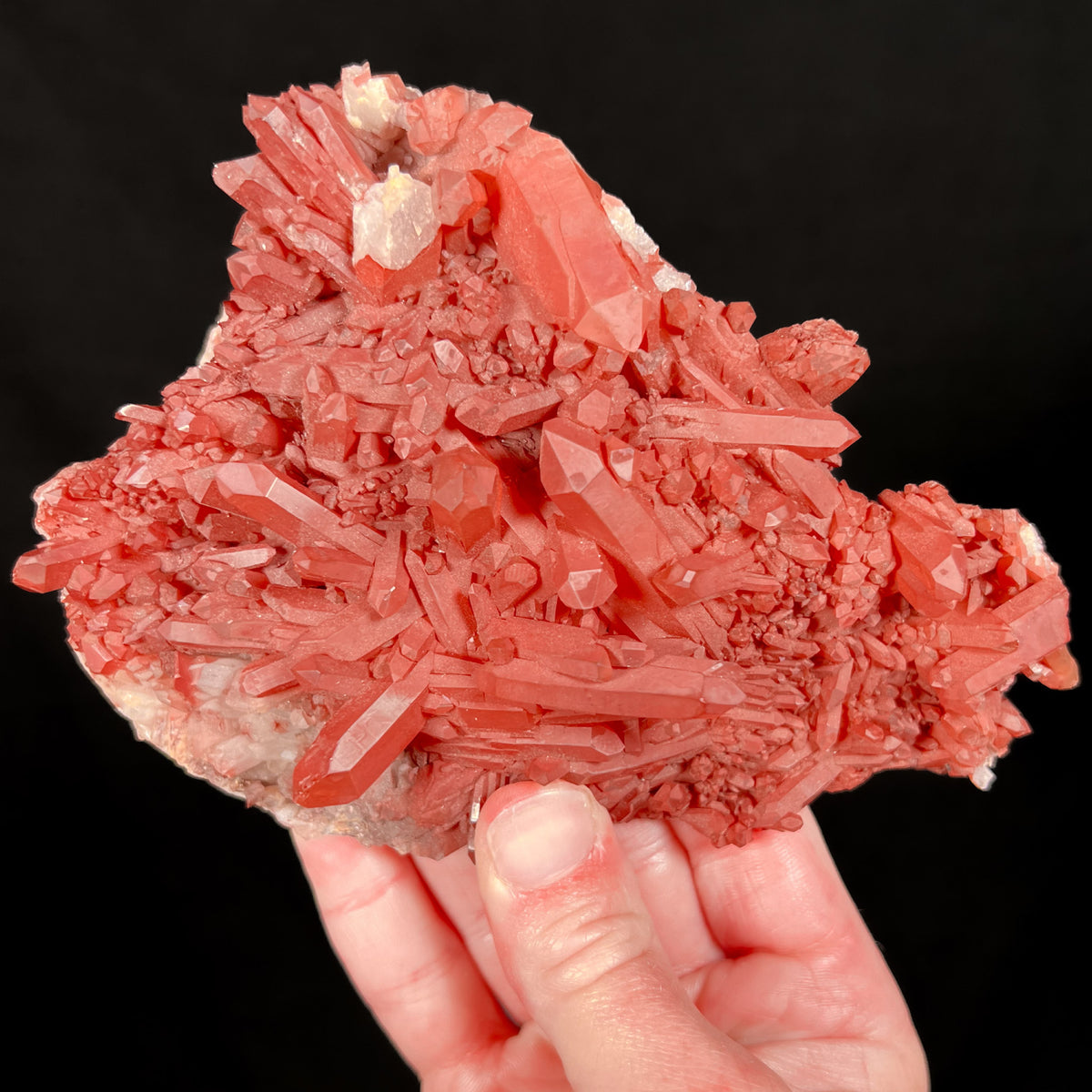 Red Iron Coated Quartz Mineral Specimen