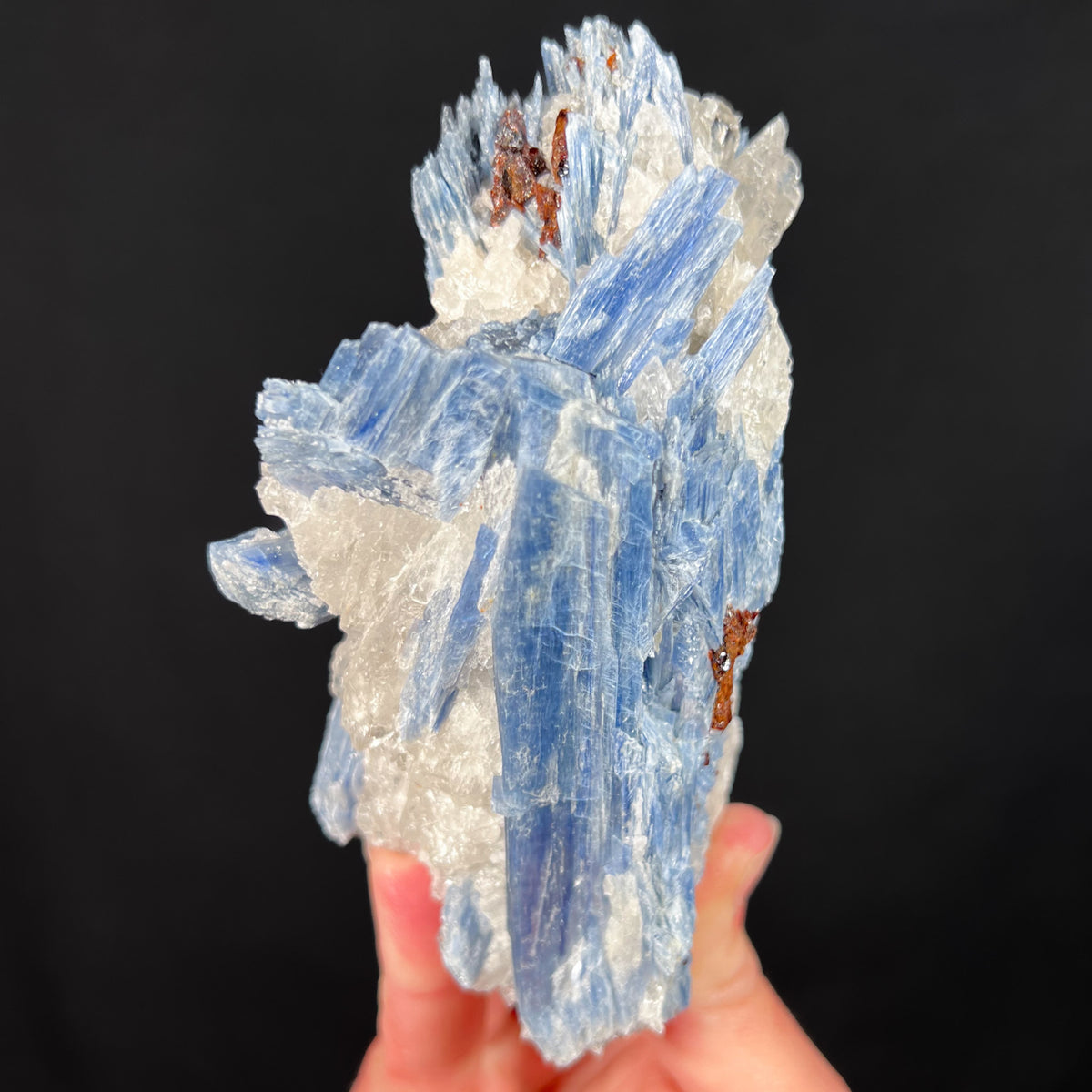 Blue Kyanite Mineral Specimen with Quartz and Staurolite