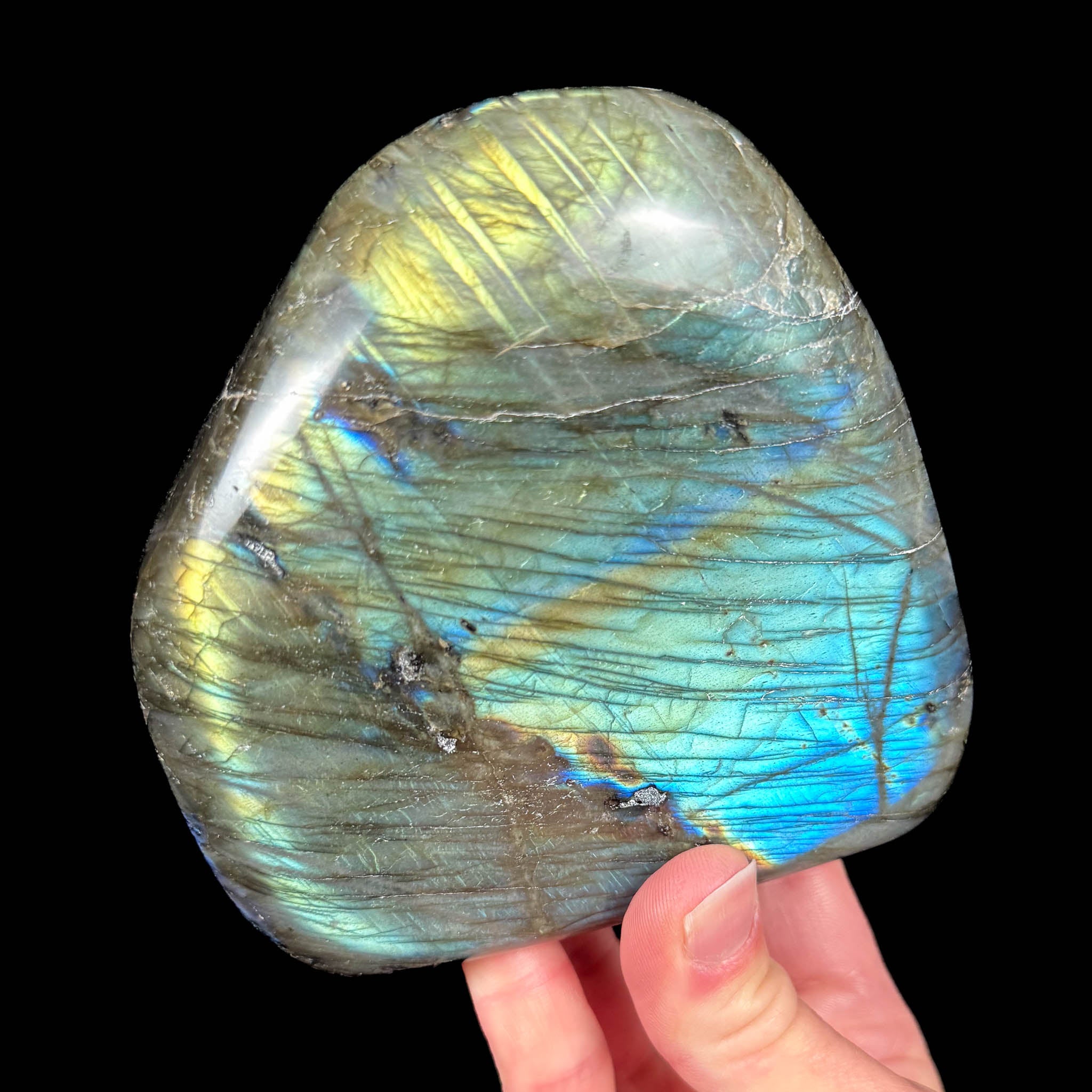 Labradorite polished stone specimen from Madagascar