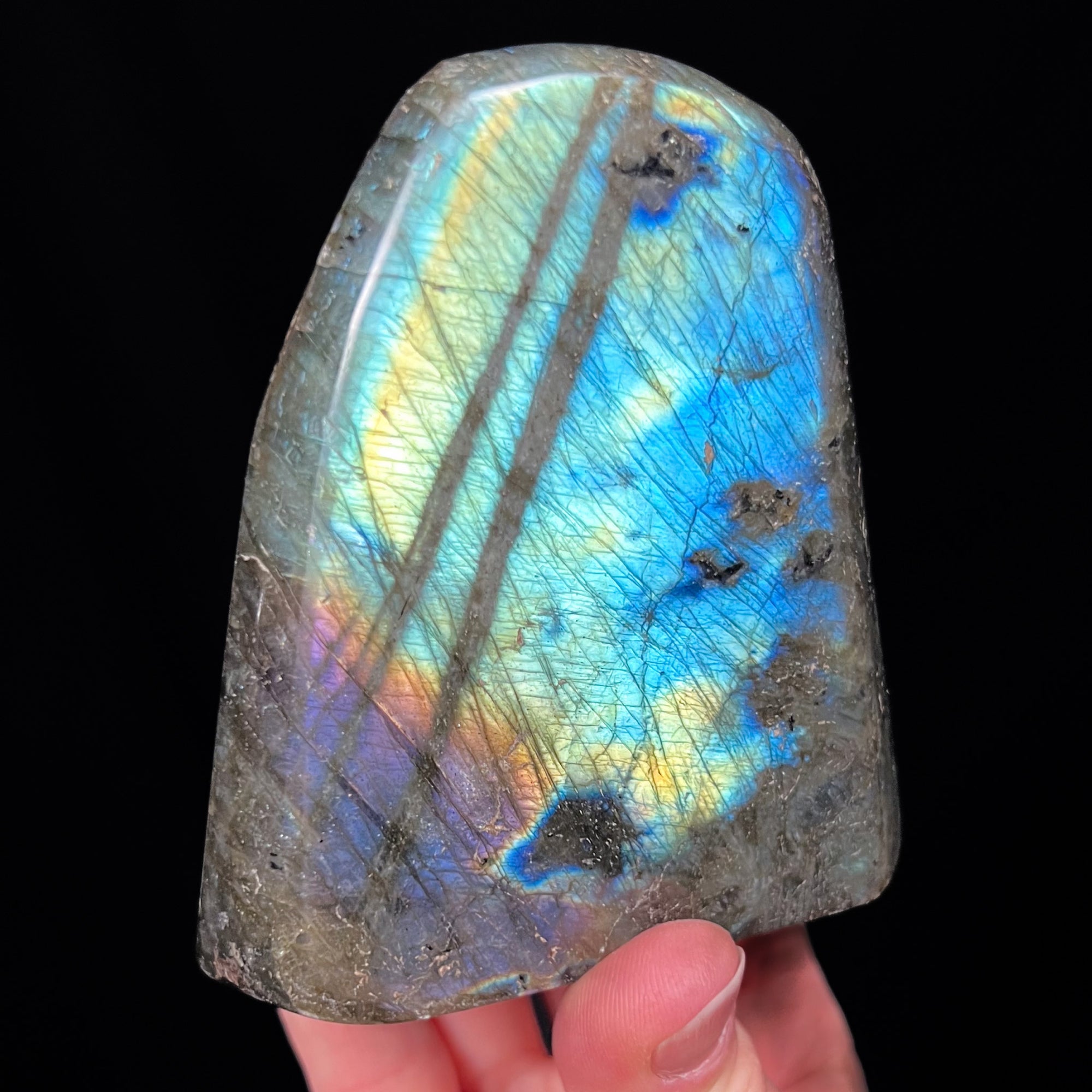 Labradorite freeform with Purple, Gold and Blue Colors