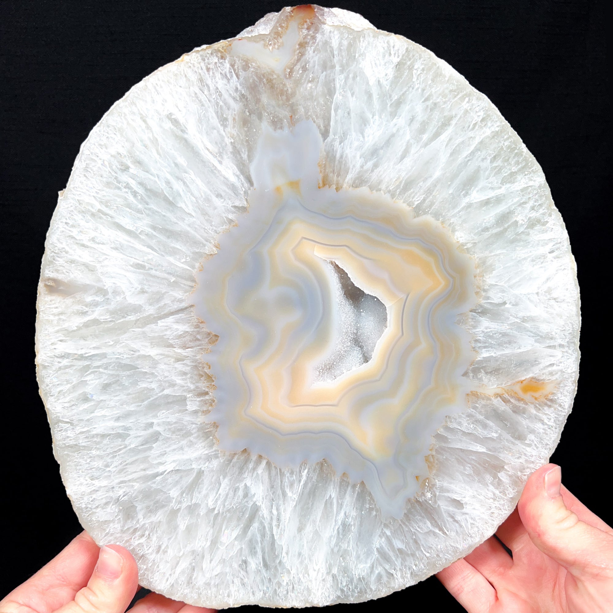 Large Geode Slice with Quartz and Agate Crystals