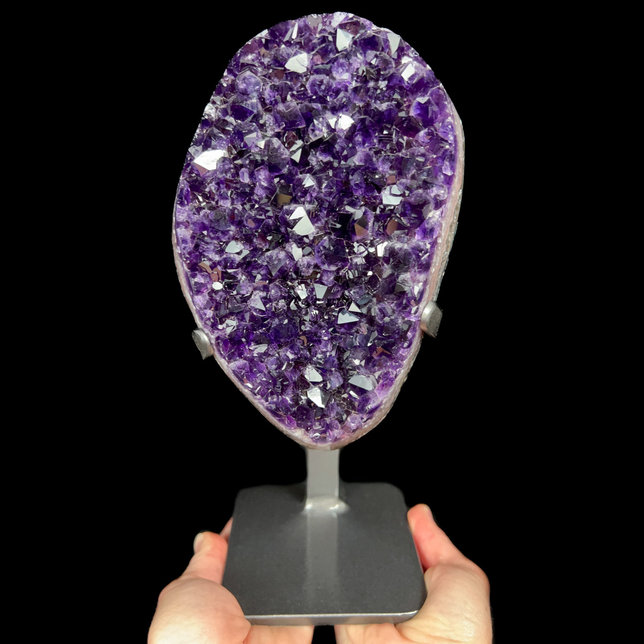 Large Amethyst Geode on Metal Display Stand