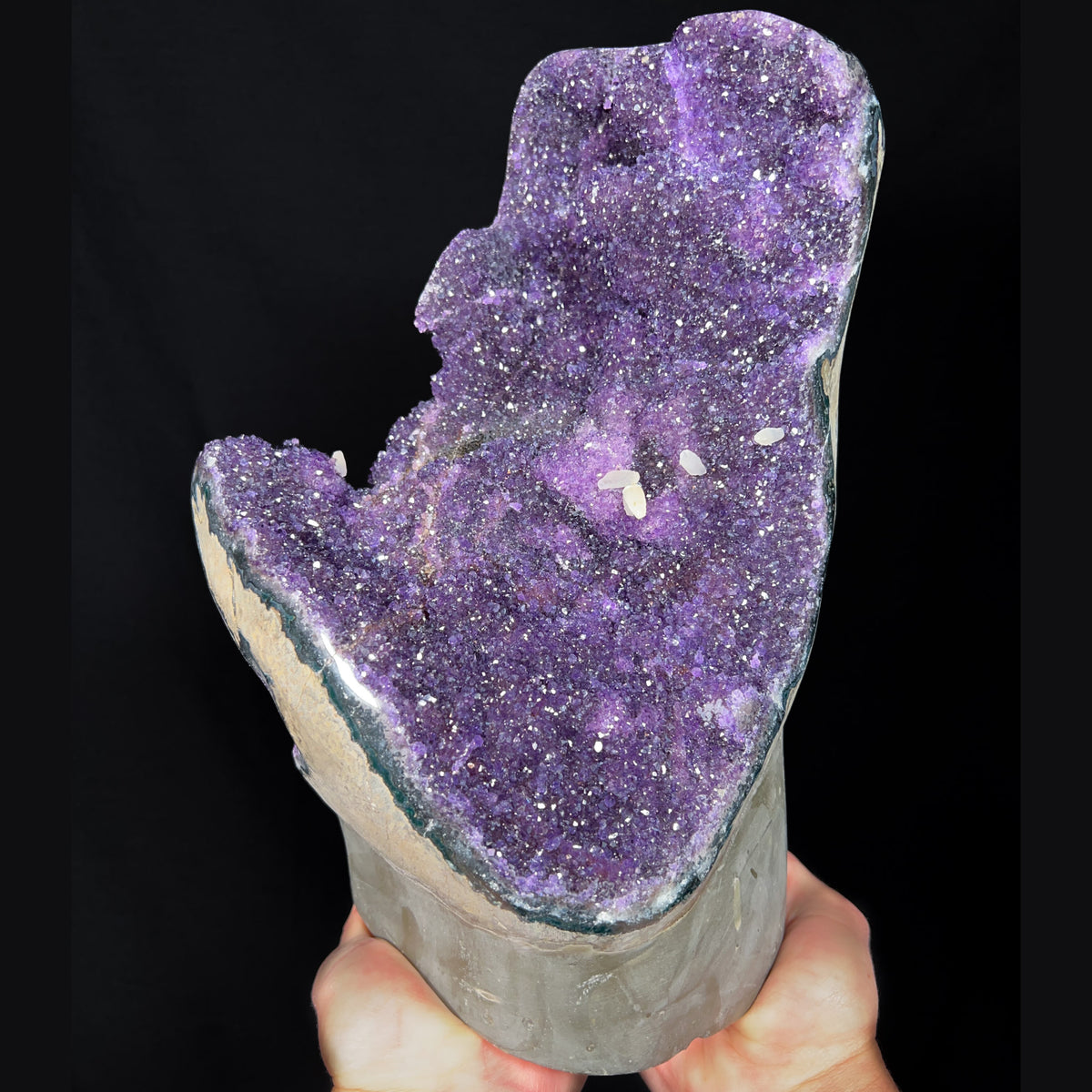 Large Amethyst and Calcite Geode from Brazil