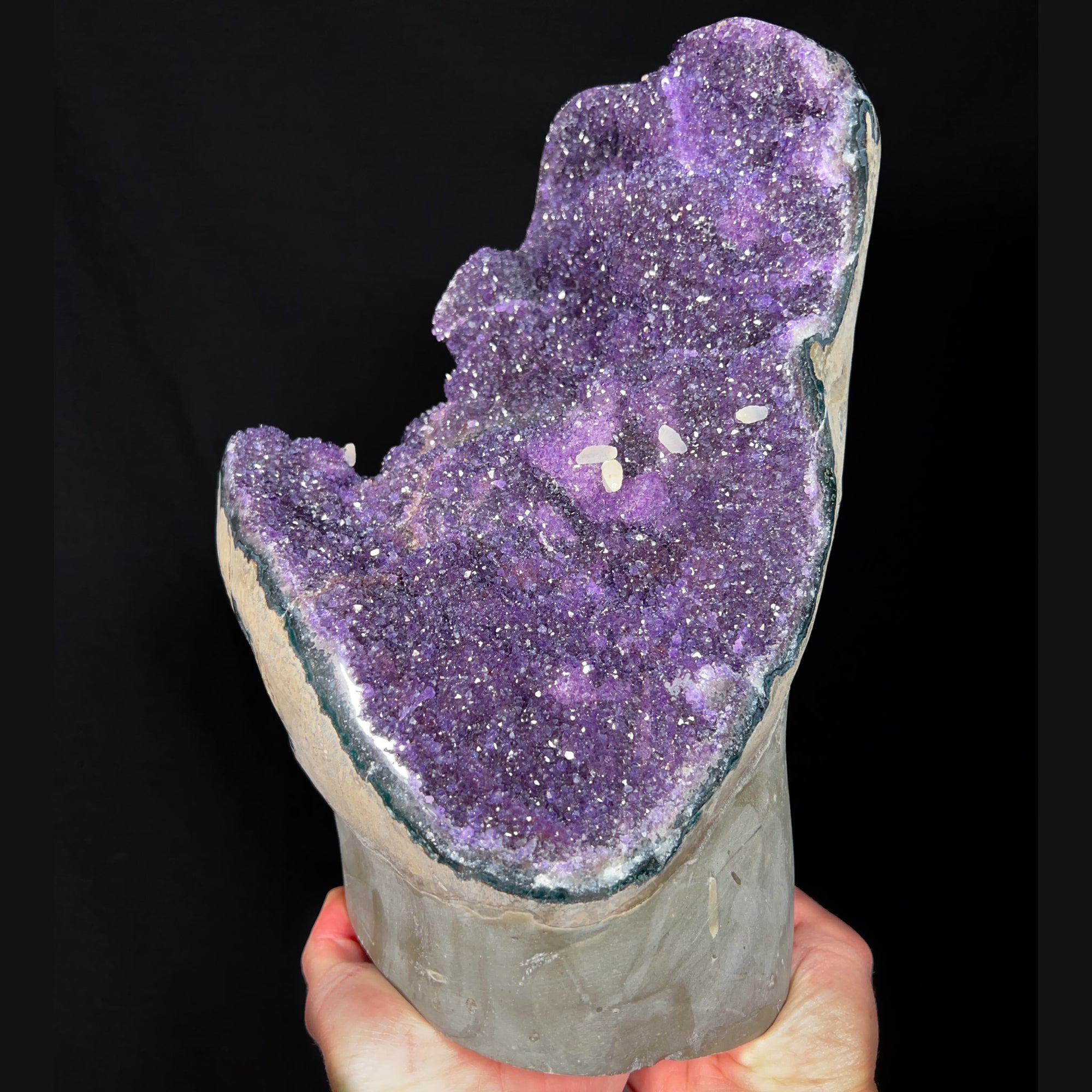 Large Amethyst and Calcite Geode from Brazil