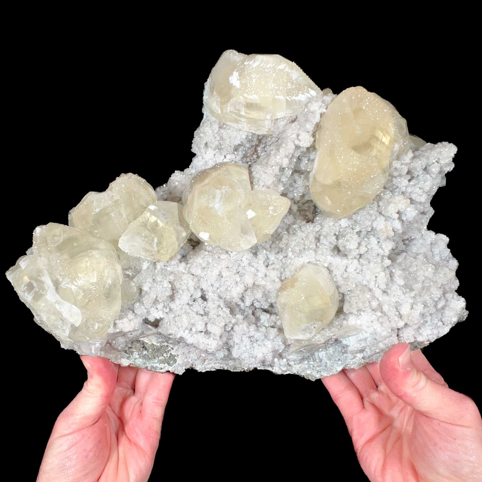 Drusy Quartz with Calcite from Mexico