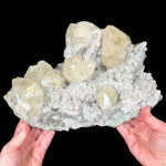Large Calcite Crystal Plate with Drusy Quartz