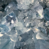 Close up of sky blue Celestite crystals