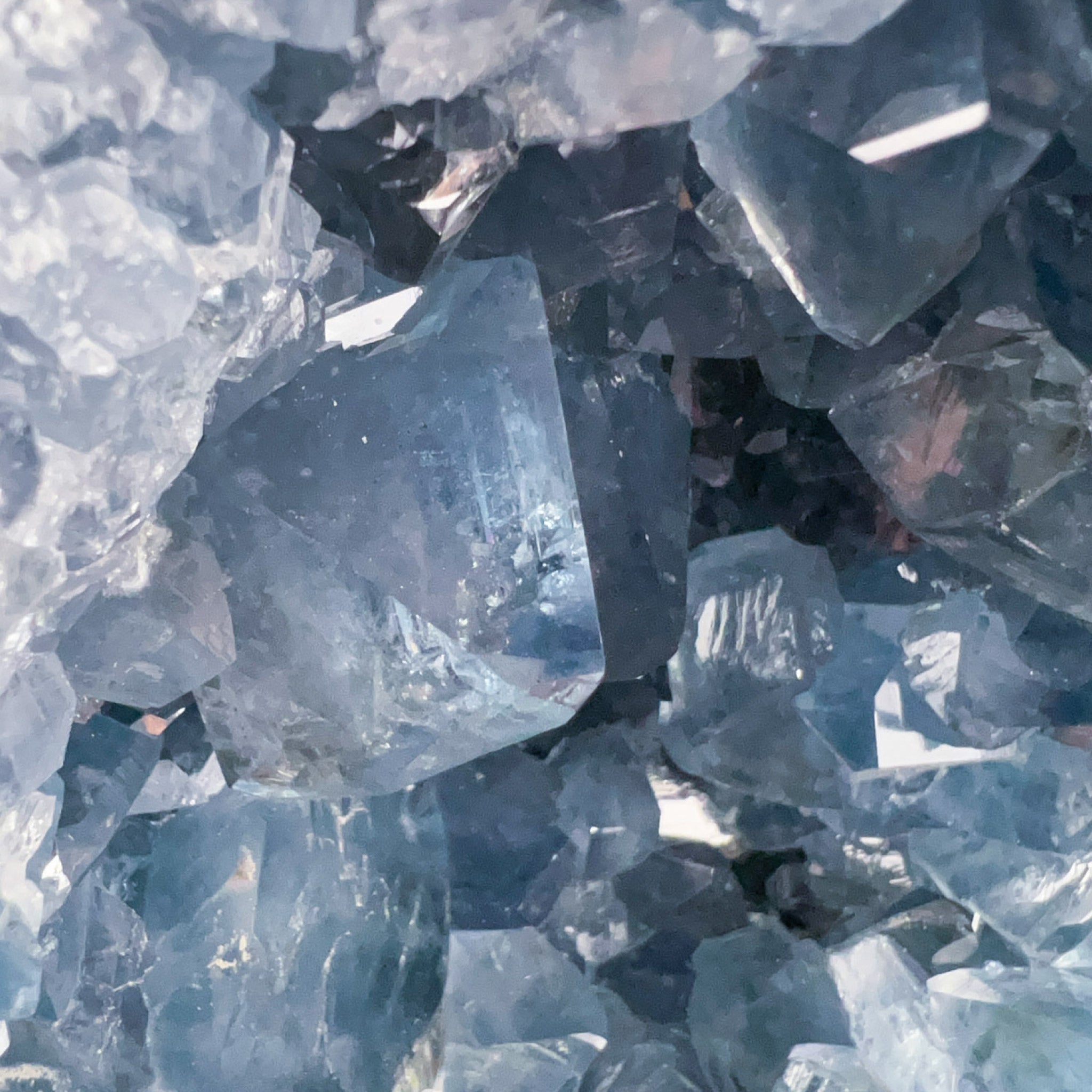 Blue Crystals Inside Geode