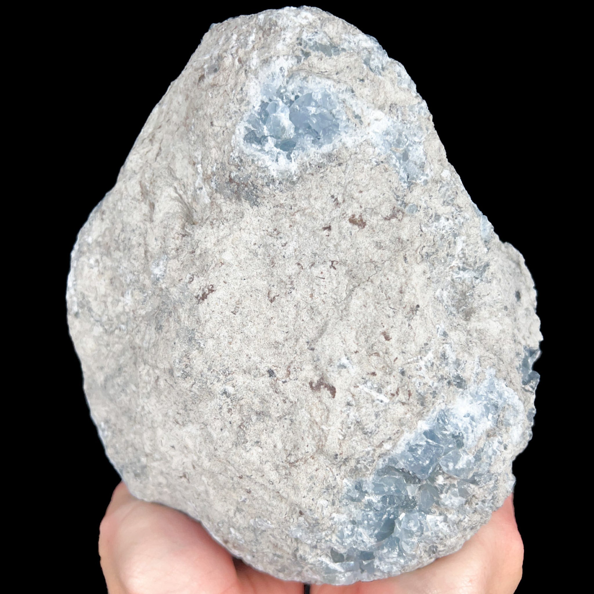 Exterior of Blue Celestite Geode (Back side)