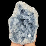 Blue Celestite Geode, natural mineral specimen
