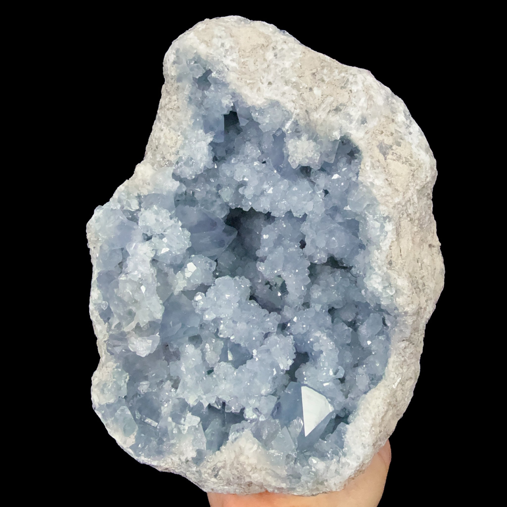 Blue Celestite geode from Madagascar