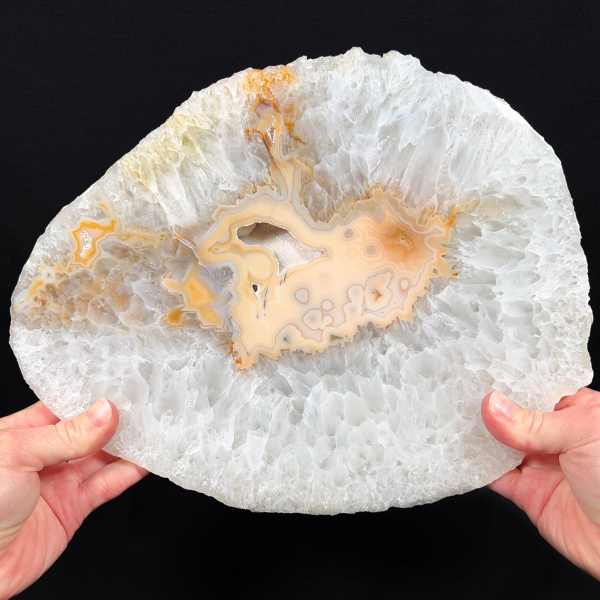 Large Drusy Quartz and Agate Geode Slab