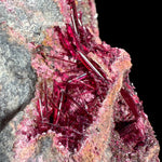 Close up of pink and red Erythrite crystals