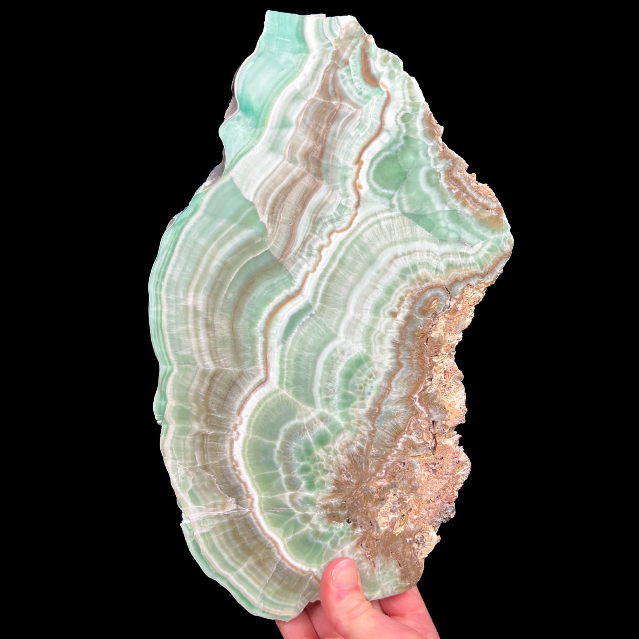 Teal Green Aragonite Stone Slab from Spain