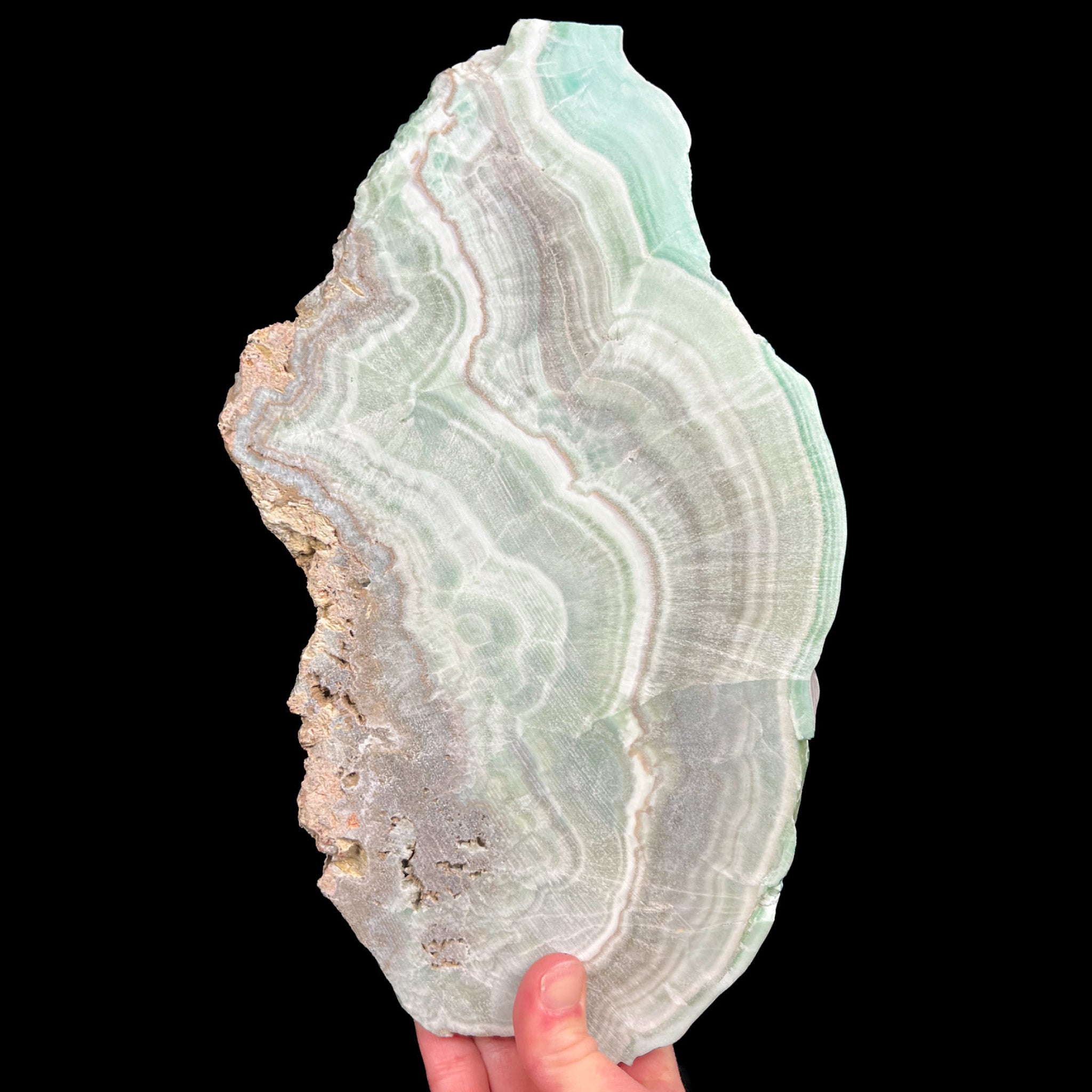 Back Side of Green Aragonite Stone Slab (unpolished)