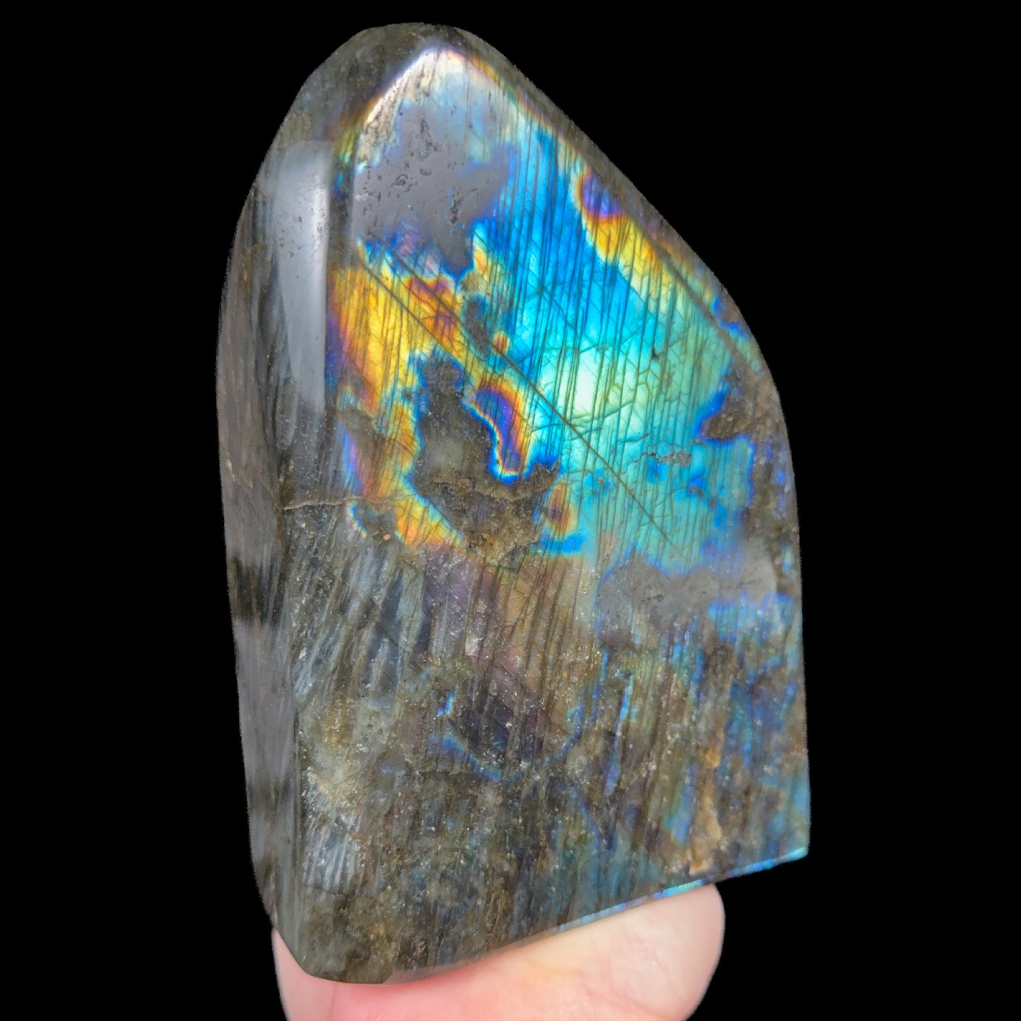 Rainbow colored Labradorite Polished Stone
