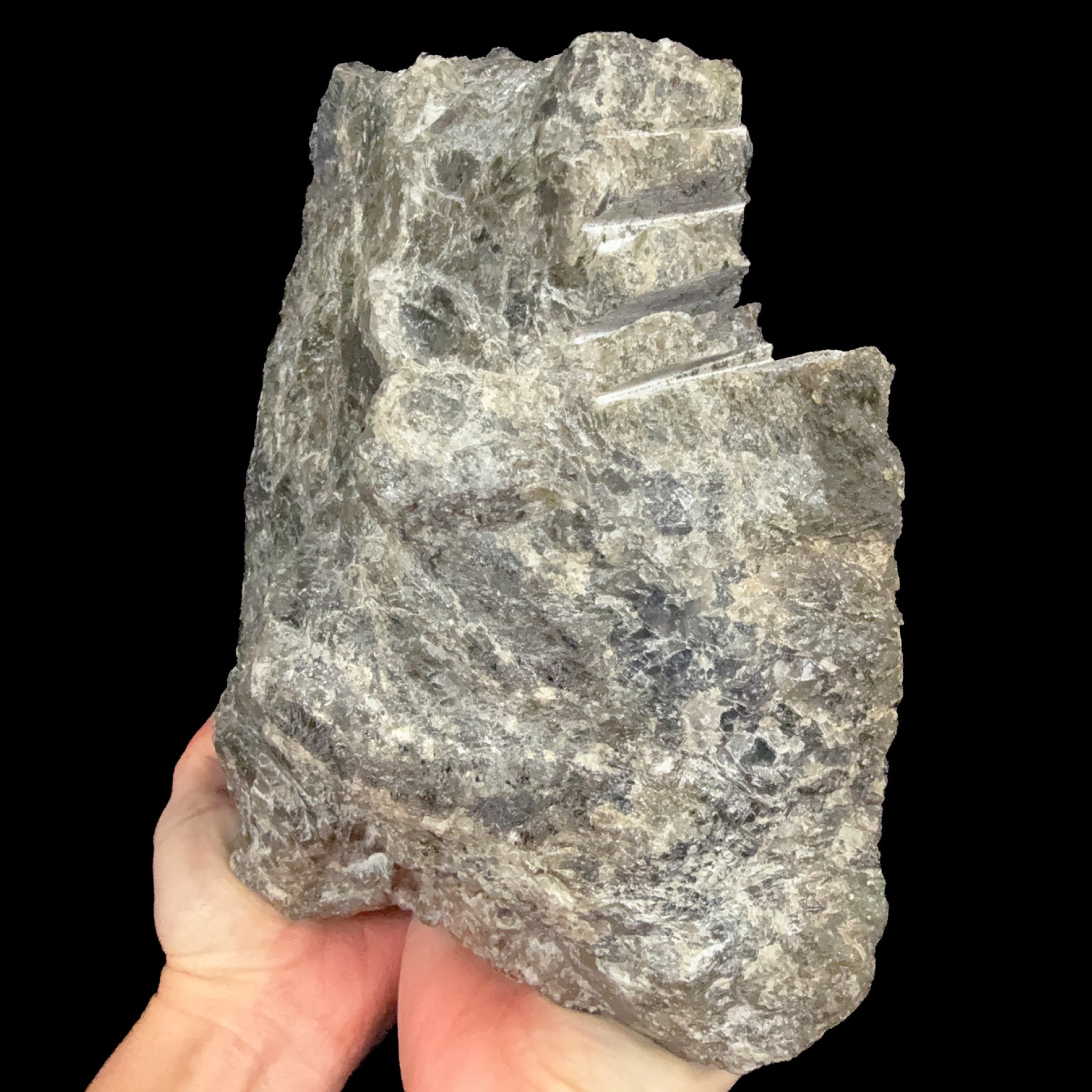 Side view of back side / raw natural side of Labradorite stone