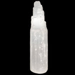 Large White Selenite Tower Lamp from Morocco