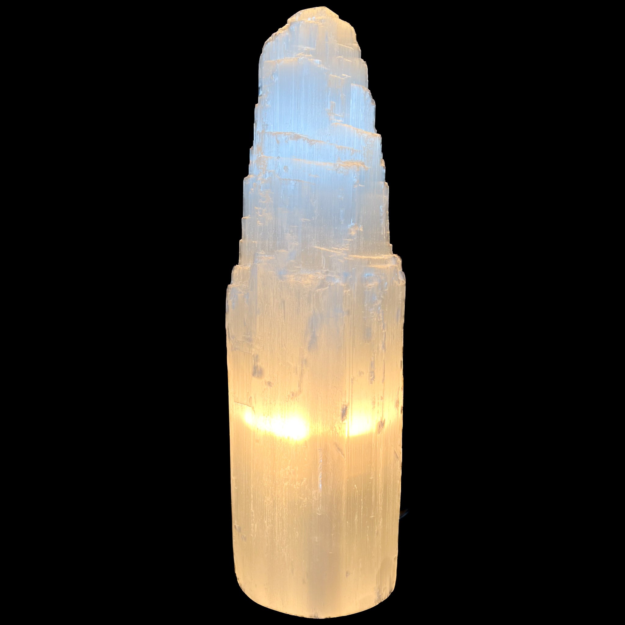 Large Stone Tower Crystal Lamp
