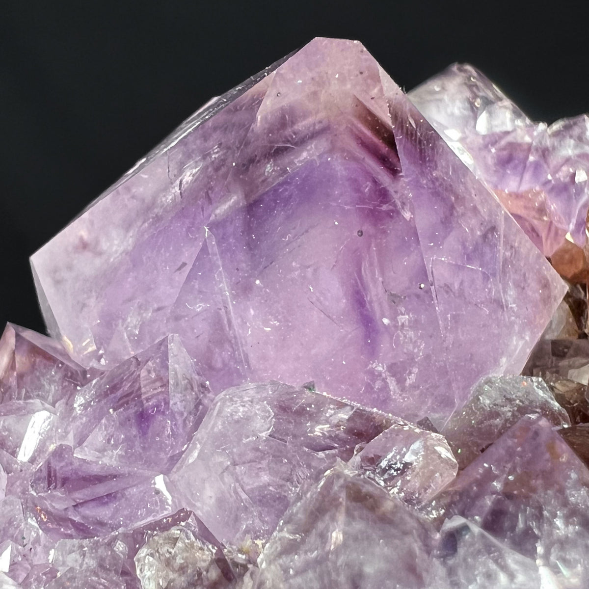 Amethyst Crystal Phantoms Dark Purple and Smoky Quartz