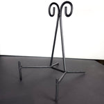 Medium Black Metal Display Stand with Scroll Top
