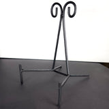 Medium Black Metal Display Stand with Scroll Top