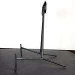 Medium Black Metal Display Stand with Scroll Top Side View