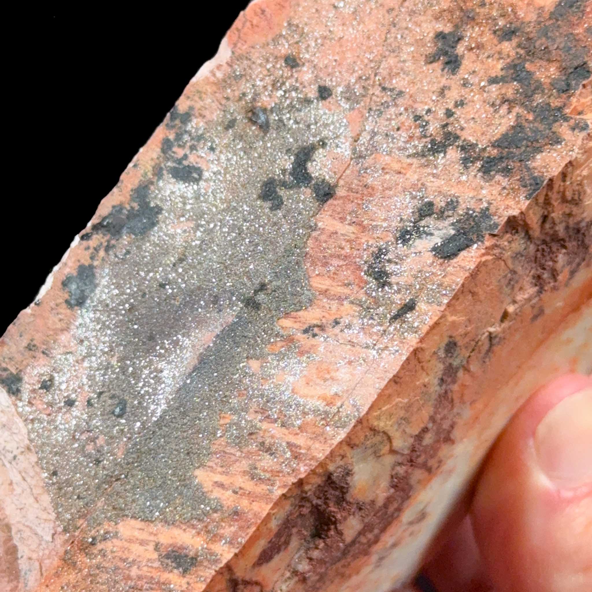 Micaceous crystal coating on top of Feldspar - Colorado