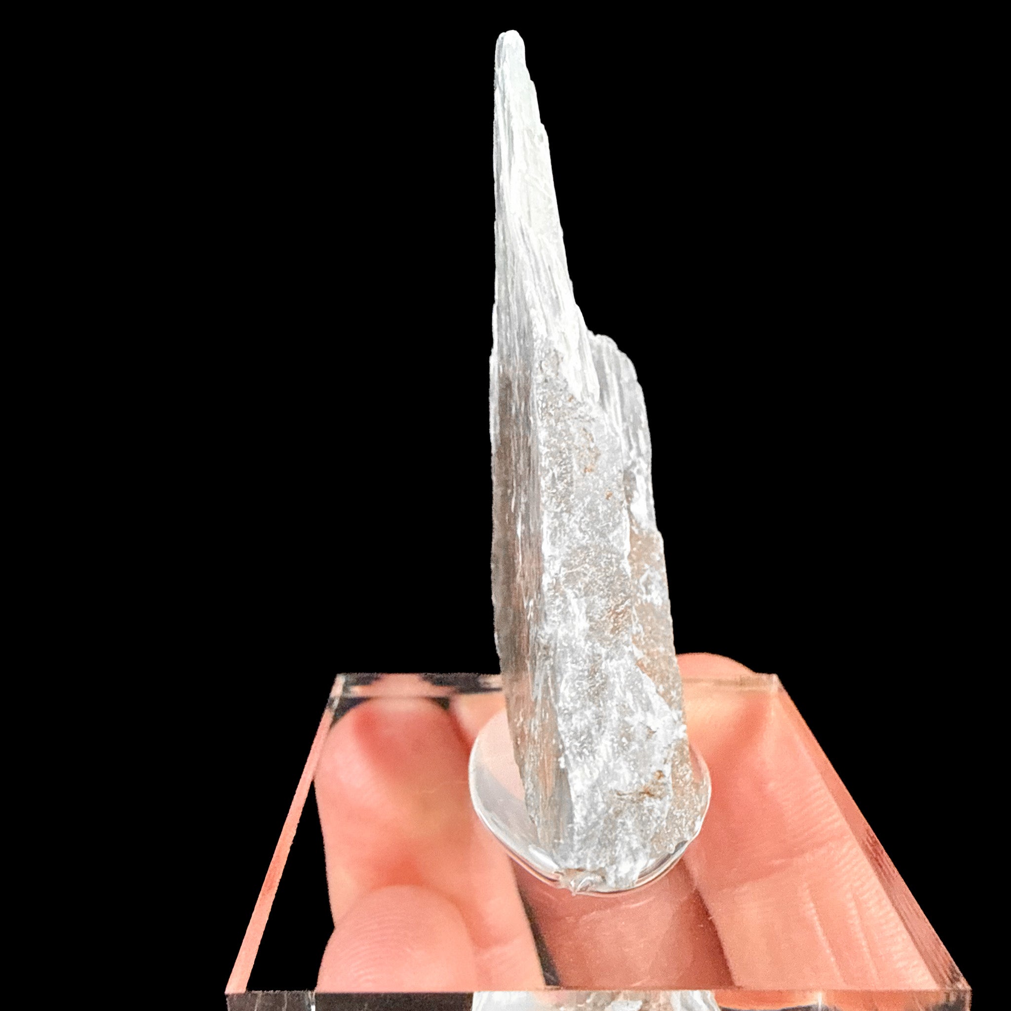 Side view of Selenite crystal with Copper inside