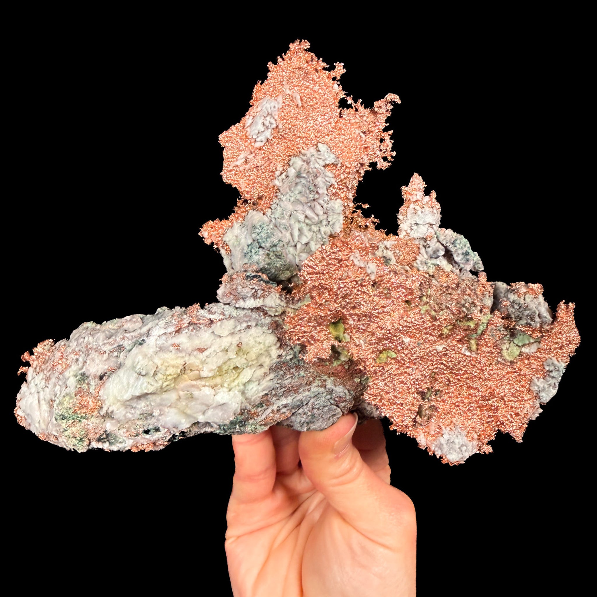 Native Copper in Quartz from Upper Peninsula, Michigan