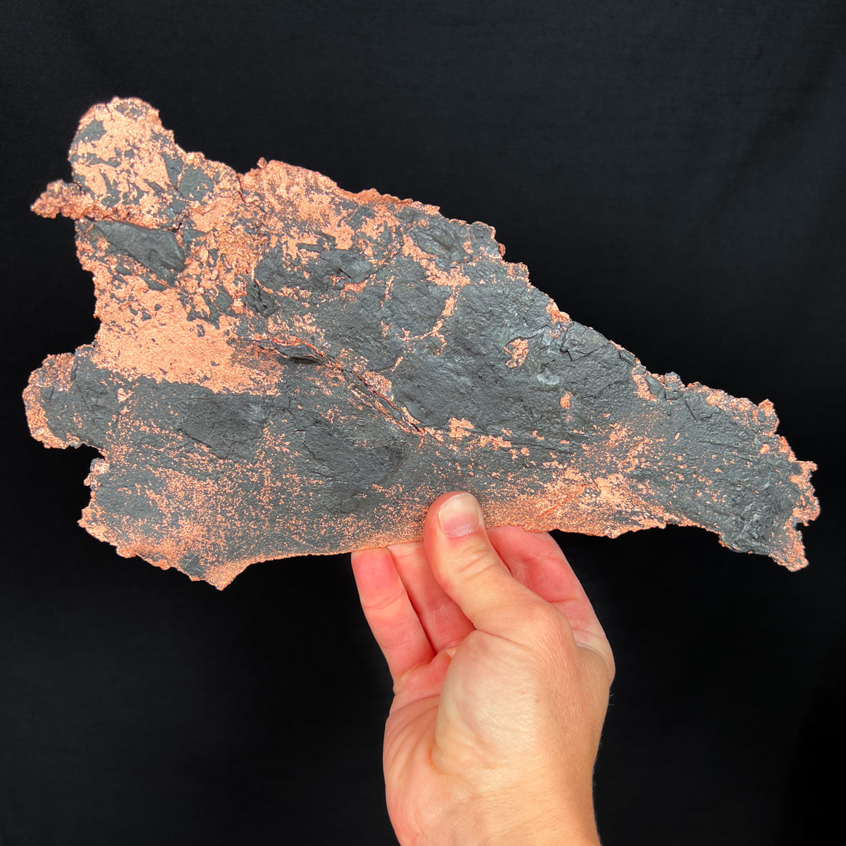 Native Sheet Copper with Shale from White Pine Mine, Michigan