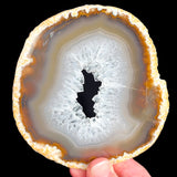Quartz and Banded Agate Geode, Natural Colors