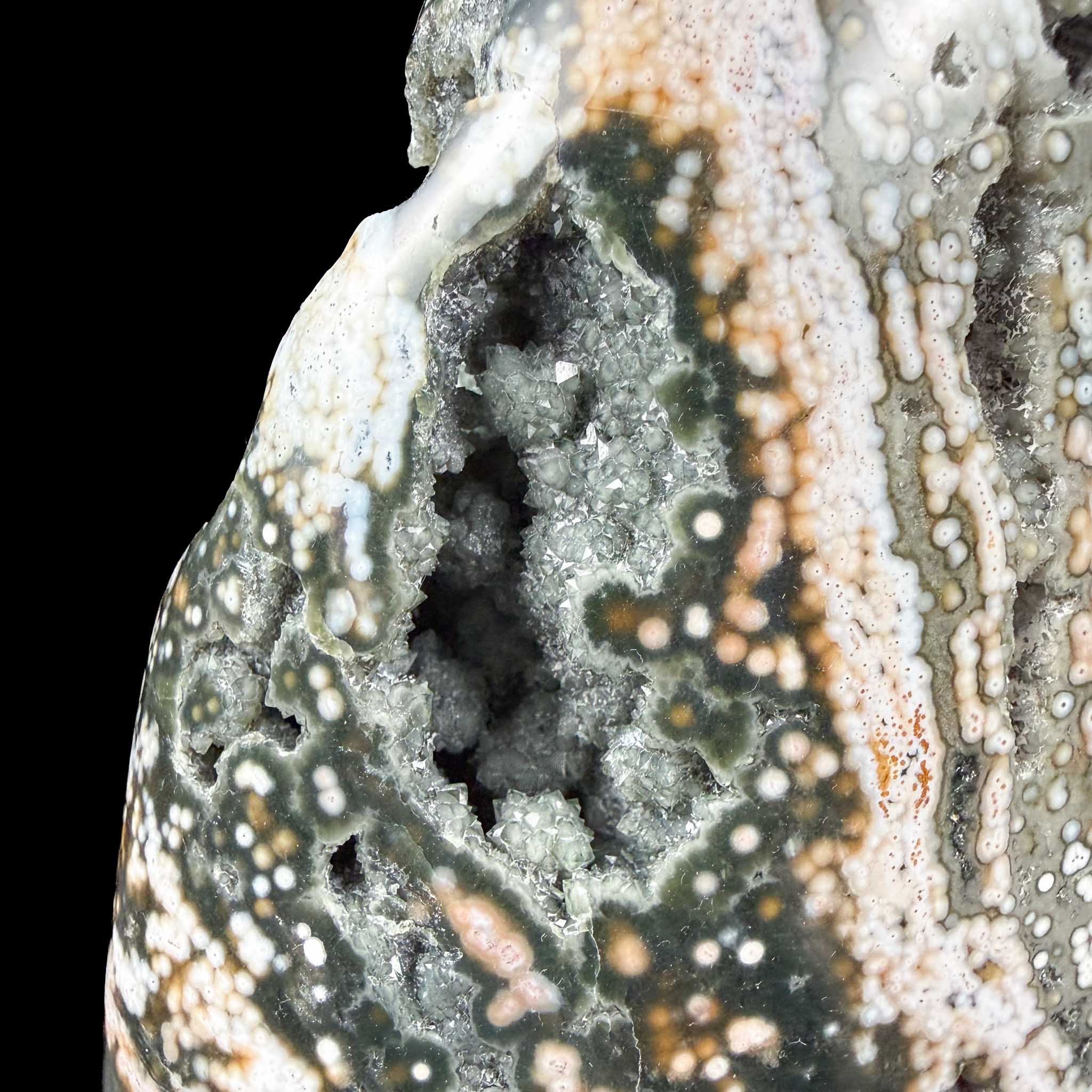 Close up of Quartz crystals with Ocean Jasper - Madagascar