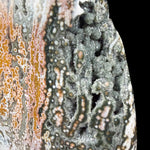 Close up of Quartz crystals inside Ocean Jasper