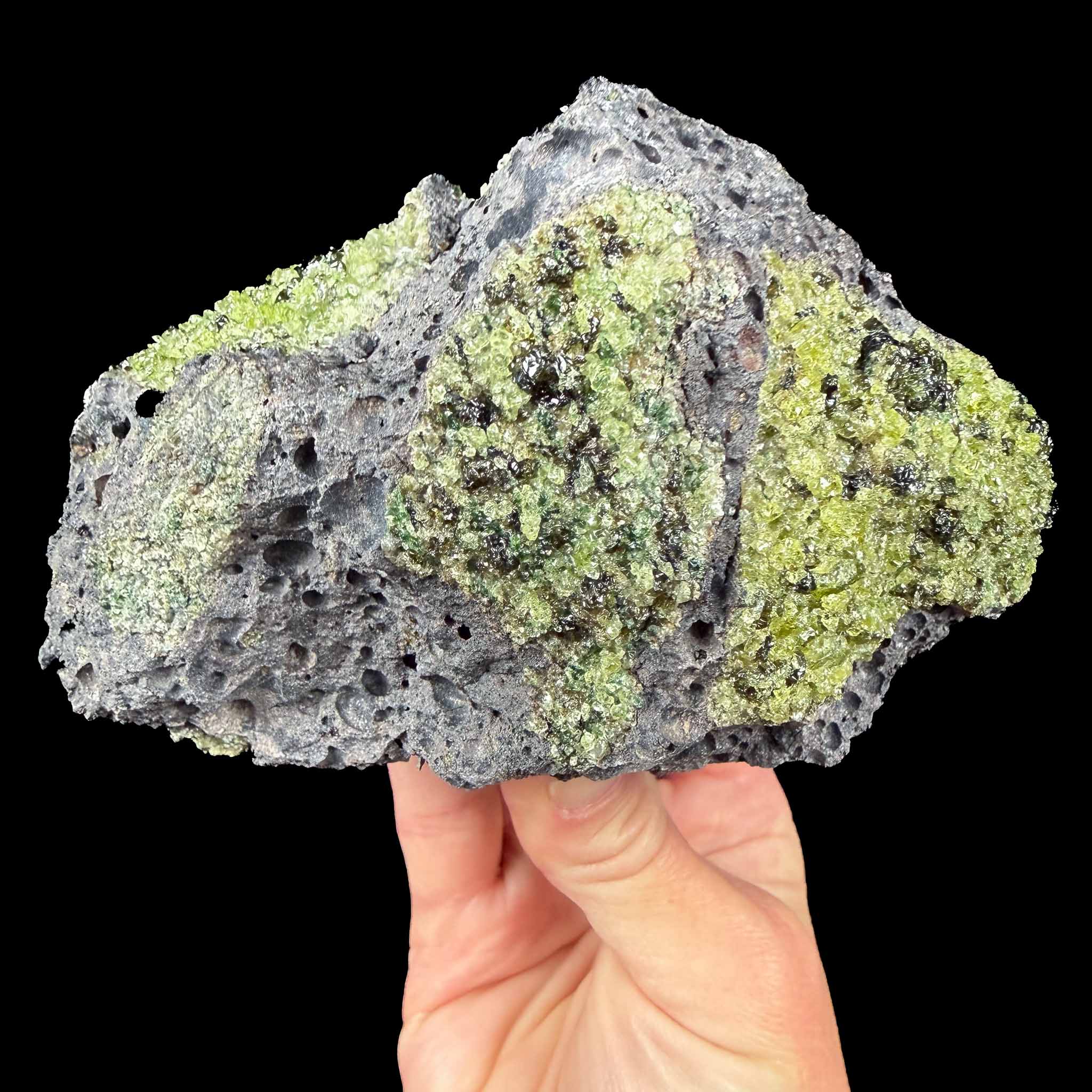 Olivine in Basalt rock matrix from Arizona