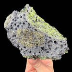 Olivine in basalt raw rock specimen from Arizona