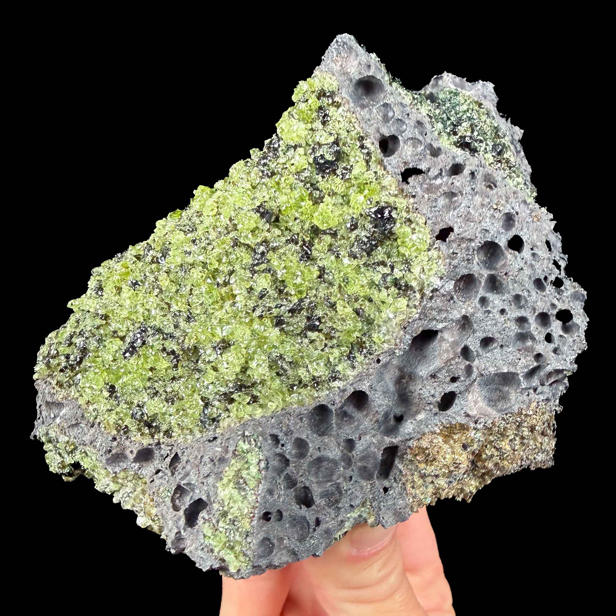 Olivine crystals in basalt - San Carlos Reservation, Arizona