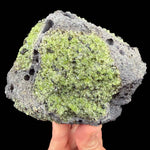 Green Olivine and Peridot in Basalt rock matrix - Arizona