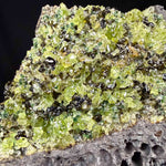 Close up of green Olivine and Peridot crystals