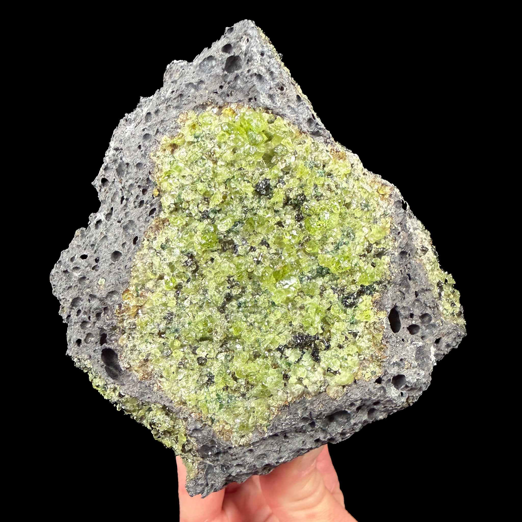 Olivine in Basalt rock matrix - Arizona