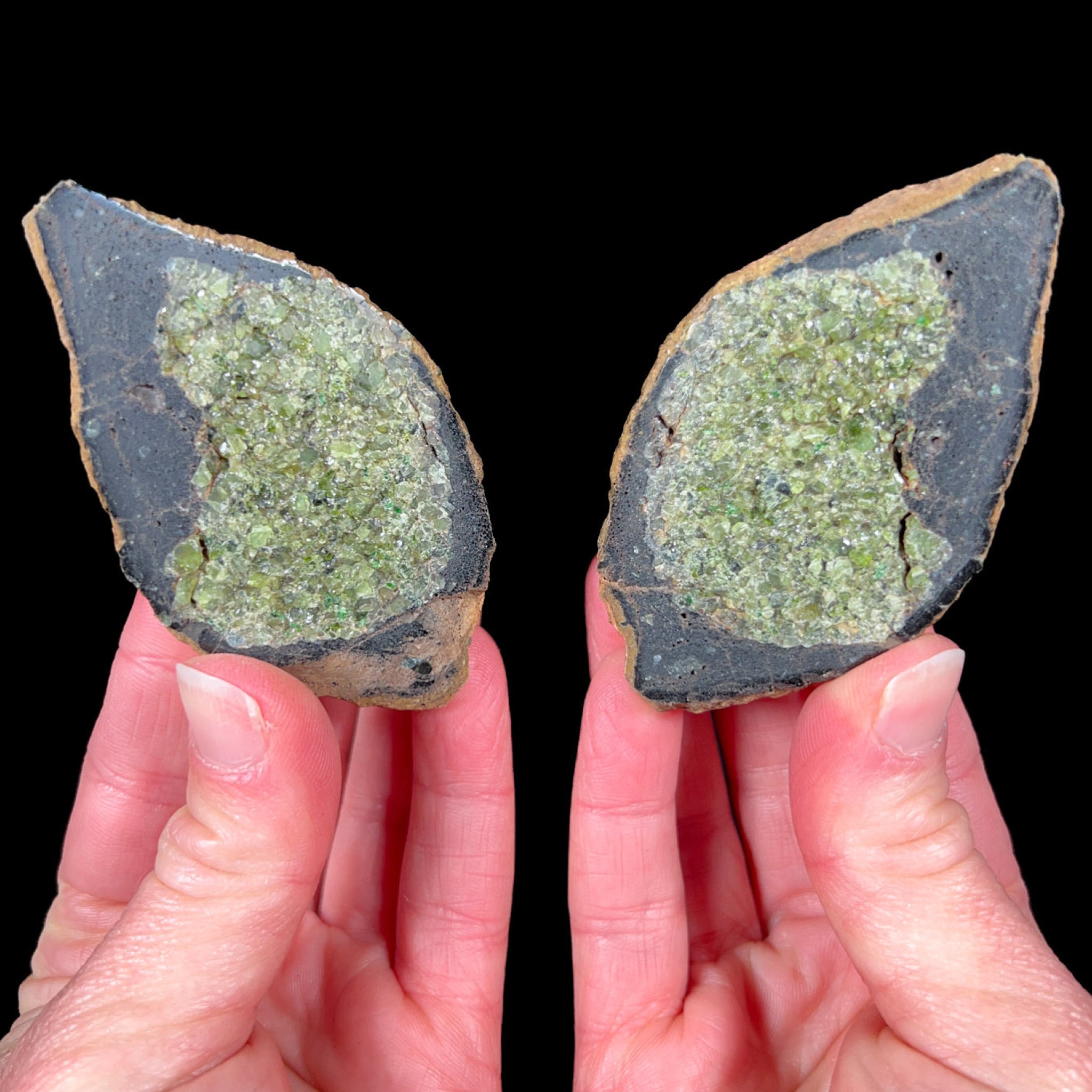 Volcanic Bomb with Peridot Crystals Inside