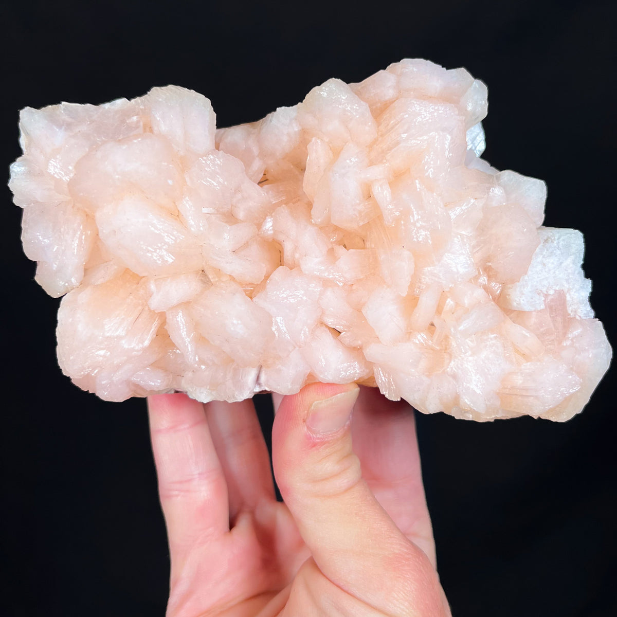 Peach Stilbite Crystals with Apophyllite